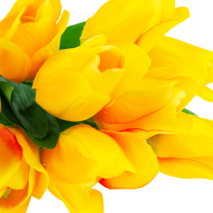 CV26815-2 GROSSER TULPENSTRAUSS X9 GELBE KÜNSTLICHE TULPEN IN EINEM STRAUSS