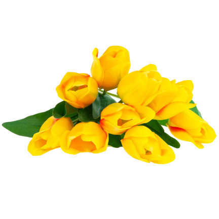 CV26815-2 GROSSER TULPENSTRAUSS X9 GELBE KÜNSTLICHE TULPEN IN EINEM STRAUSS