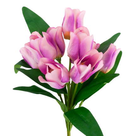 CV26815-7 STRAUSS LILA SCHATTIERTE KÜNSTLICHE TULPEN 9 KÖPFE