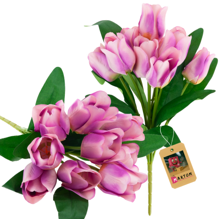 CV26815-7 STRAUSS LILA SCHATTIERTE KÜNSTLICHE TULPEN 9 KÖPFE