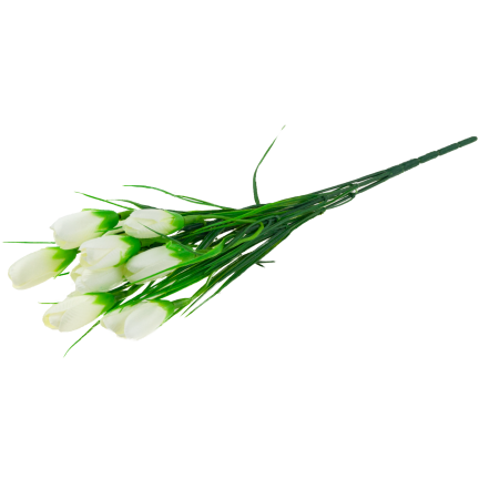CV27023-1 Weiße Krokusse, Strauß aus künstlichen Krokussen, Frühlingsdekoration, künstliche Blumen