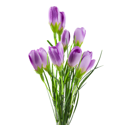 CV27023-6 Rosa Krokusse, Krokusstrauß, Kunstblumen, Frühlingsdekoration, Vasenschmuck