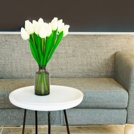 CV27025-1 TULPEN STRAUSS SCHÖN WIE LEBEN TULPE BLUMEN WEISS 12 BLUMEN