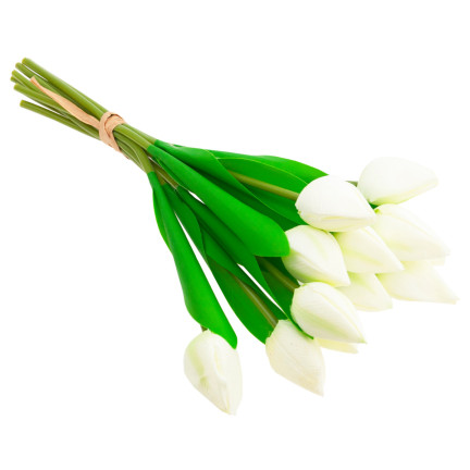 CV27025-1 TULPEN STRAUSS SCHÖN WIE LEBEN TULPE BLUMEN WEISS 12 BLUMEN