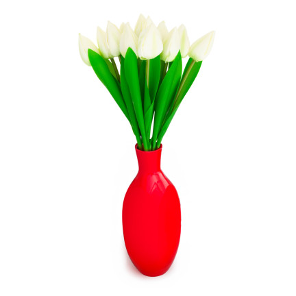 CV27025-1 TULPEN STRAUSS SCHÖN WIE LEBEN TULPE BLUMEN WEISS 12 BLUMEN