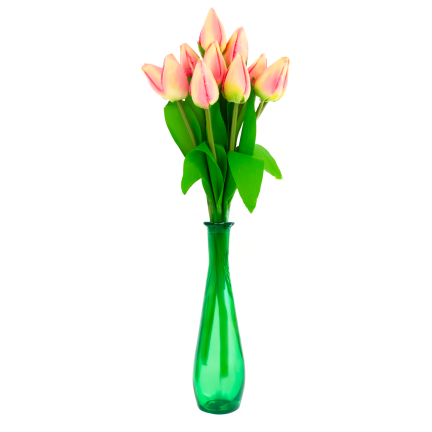 CV27025-2 TULPENSTRAUSS 12 GESCHLOSSENE ROSA KÖPFE