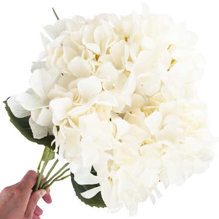CV28571-2 HORTENSIE DICHTER STRAUSS VON 5 HORTENSIENBLÜTEN 50CM FÜR SCHILFVASE
