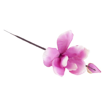 Ein Zweig künstlicher Magnolien, Magnolien für die Vase oder den Blumenstrauß, naturgetreu, rosa Blüte