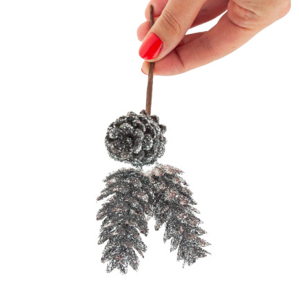 CV29786-1 PICKET HISSEL 3pcs Silber für Weihnachtsbaum für Brokat Stroboscope
