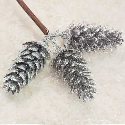 CV29786-1 PICKET HISSEL 3pcs Silber für Weihnachtsbaum für Brokat Stroboscope