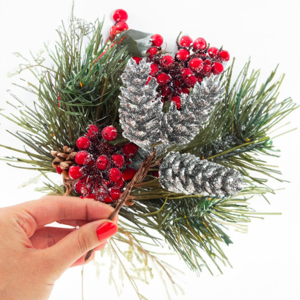 CV29786-1 PICKET HISSEL 3pcs Silber für Weihnachtsbaum für Brokat Stroboscope