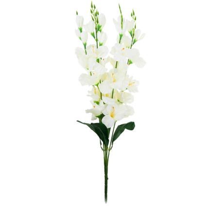 CV31140-1 STRAUSS GLADIOLEN 5 ZWEIGE SCHILF KÜNSTLICHE BLUMEN CREME ECRU
