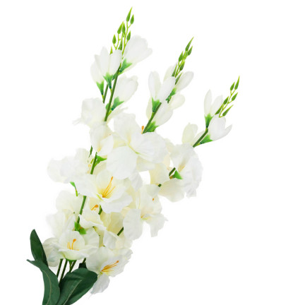 CV31140-1 STRAUSS GLADIOLEN 5 ZWEIGE SCHILF KÜNSTLICHE BLUMEN CREME ECRU