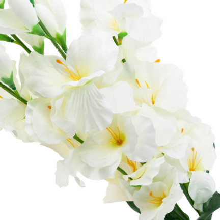 CV31140-1 STRAUSS GLADIOLEN 5 ZWEIGE SCHILF KÜNSTLICHE BLUMEN CREME ECRU