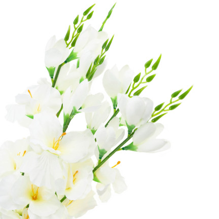 CV31140-1 STRAUSS GLADIOLEN 5 ZWEIGE SCHILF KÜNSTLICHE BLUMEN CREME ECRU