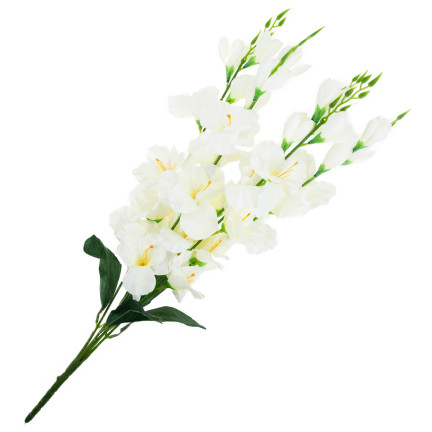 CV31140-1 STRAUSS GLADIOLEN 5 ZWEIGE SCHILF KÜNSTLICHE BLUMEN CREME ECRU