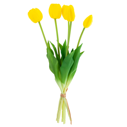 CV31218-4 BUUKET VON TULPEN GUMA PIANO x 5 Stück GELB PERFORIERT REALISTISCH