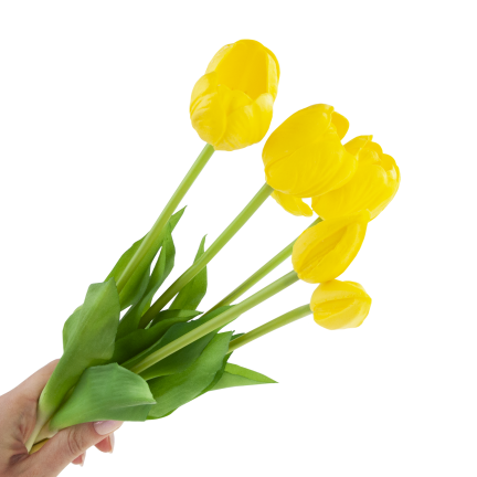 CV31218-4 BUUKET VON TULPEN GUMA PIANO x 5 Stück GELB PERFORIERT REALISTISCH
