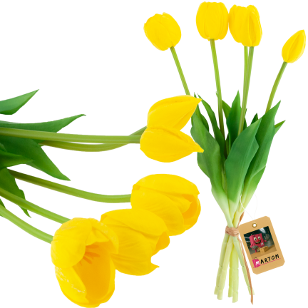 CV31218-4 BUUKET VON TULPEN GUMA PIANO x 5 Stück GELB PERFORIERT REALISTISCH