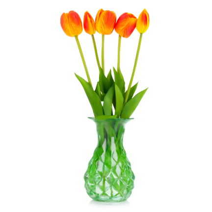 CV31218-5 BUCHASE VON TULIPS PUSH PUMA x 5 REALISTIC PERFORATED orange