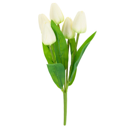 CV31225-1 TULPENSTRAUSS SCHÖN WIE LEBEN TULPEN WEISSE BLUMEN ECRU X5