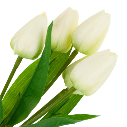 CV31225-1 TULPENSTRAUSS SCHÖN WIE LEBEN TULPEN WEISSE BLUMEN ECRU X5