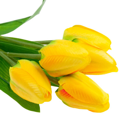 CV31225-2 Frothy TULIPS X5 YELLOW ARTIFICIAL TULIPS IN A BUNCH