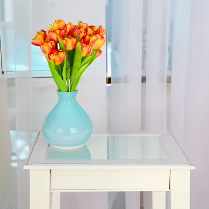 CV31227-2 Tulpenstrauß, künstliche Tulpen in einem Strauß, Frühlingskomposition
