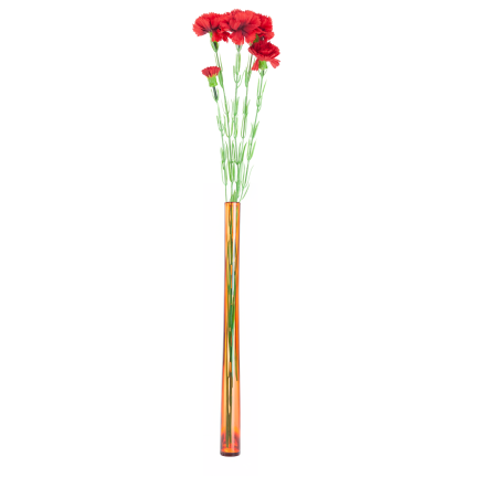 Nelkenzweig, Nelkensträußchen, Kunstblumen, naturgetreu, rot, 60 cm