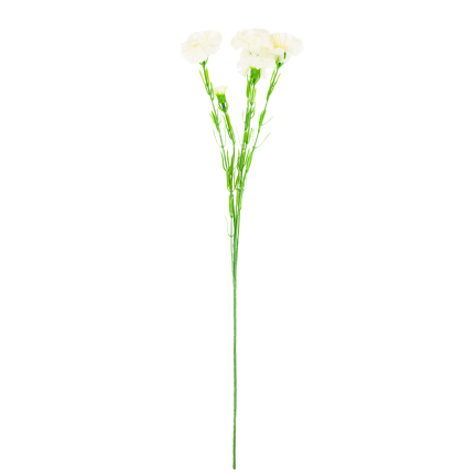 Nelkenzweig, Nelkensträußchen, Kunstblumen, naturgetreu, weiß, 60 cm