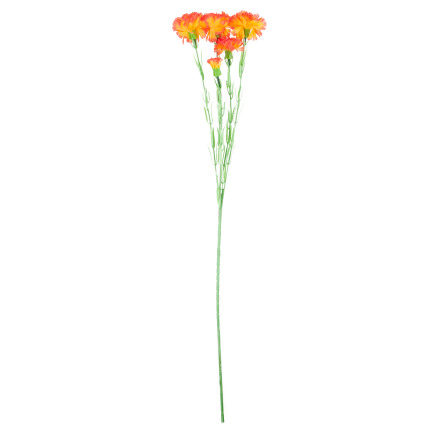 Nelkenzweig, Nelkensträußchen, Kunstblumen, naturgetreu, orange, 60 cm