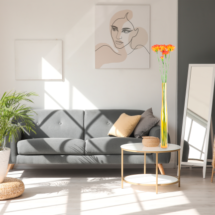 Nelkenzweig, Nelkensträußchen, Kunstblumen, naturgetreu, orange, 60 cm