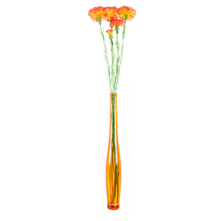 Nelkenzweig, Nelkensträußchen, Kunstblumen, naturgetreu, orange, 60 cm