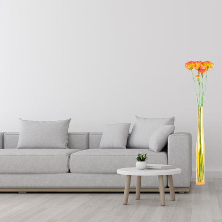 Nelkenzweig, Nelkensträußchen, Kunstblumen, naturgetreu, orange, 60 cm