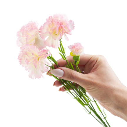 Nelkenzweig, Nelkensträußchen, Kunstblumen, naturgetreu, rosa, 60 cm