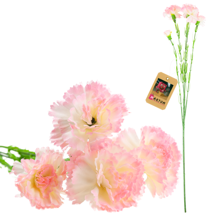 Nelkenzweig, Nelkensträußchen, Kunstblumen, naturgetreu, rosa, 60 cm