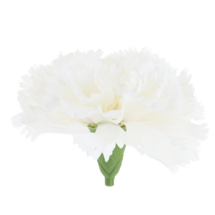 CV31484-1 Nelke Künstliche Blume Kopf Künstliche Blumen wie Live für Kopfbedeckungen weiß