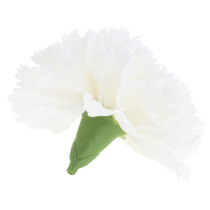 CV31484-1 Nelke Künstliche Blume Kopf Künstliche Blumen wie Live für Kopfbedeckungen weiß