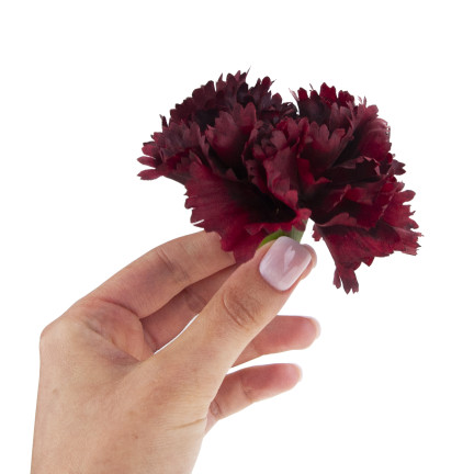 CV31484-20 Nelke Blume Kopf künstliche Blumen wie Live für Kopfbedeckungen Maroon