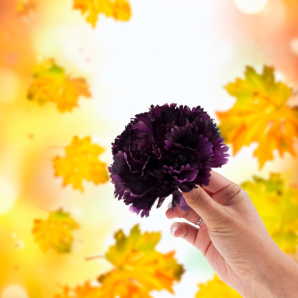 CV31484-22 Nelke Produkt Kopf künstliche Blumen wie Live für Kopfbedeckungen lila
