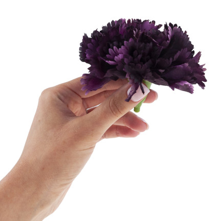 CV31484-22 Nelke Produkt Kopf künstliche Blumen wie Live für Kopfbedeckungen lila
