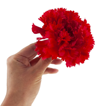 CV31484-6 Nelke Blume Kopf künstliche Blumen wie Live für Kopfbedeckungen rot
