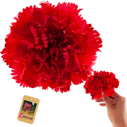 CV31484-6 Nelke Blume Kopf künstliche Blumen wie Live für Kopfbedeckungen rot
