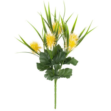 CV31741-2 ZIERZWEIG GRÄSER BLÄTTER DISTEL BLUMEN GELB