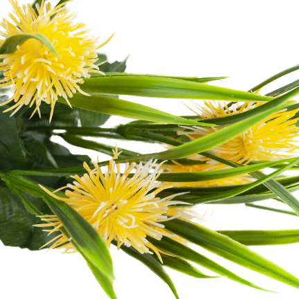 CV31741-2 ZIERZWEIG GRÄSER BLÄTTER DISTEL BLUMEN GELB