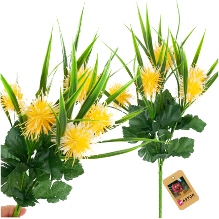 CV31741-2 ZIERZWEIG GRÄSER BLÄTTER DISTEL BLUMEN GELB