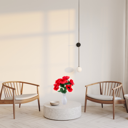 Mohnblumen-Dekorationsstrauß, Kunstblumen, Frühlingsdekoration, rot, 7 Blüten