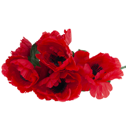 Mohnblumen-Dekorationsstrauß, Kunstblumen, Frühlingsdekoration, rot, 7 Blüten