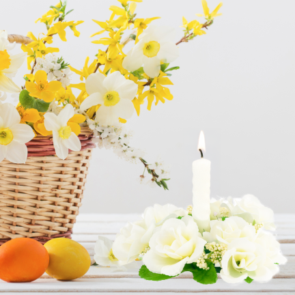 Dekorativer Rosenkranz, Rosen im Kranz, Frühlingsdekoration, Ostern