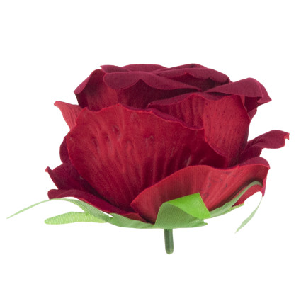 CV33001-3 BIG TUBE ROSE großer Kopf künstliche Blumen für Tafelaufsätze kastanienbraun Velours 8cm